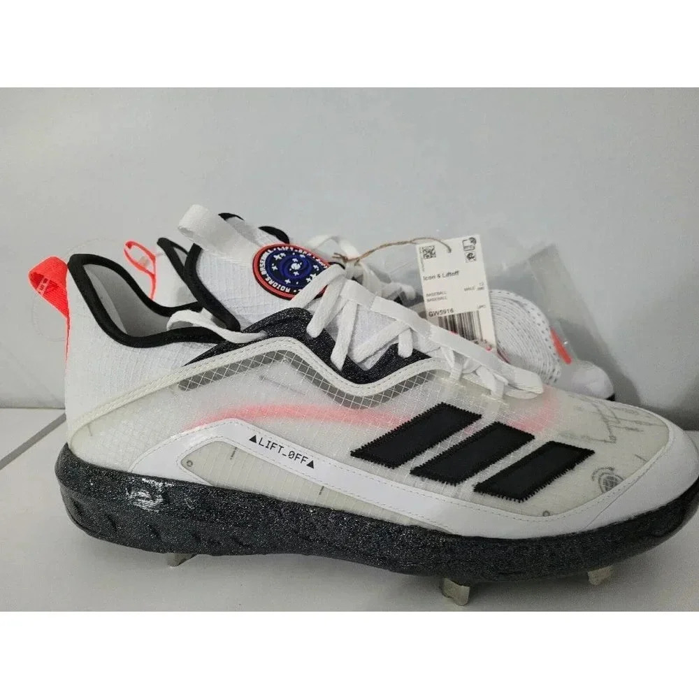 Adidas Icon 6 Liftoff Baseball White Black Cleats Shoes Mens Size 13.5 Brand New